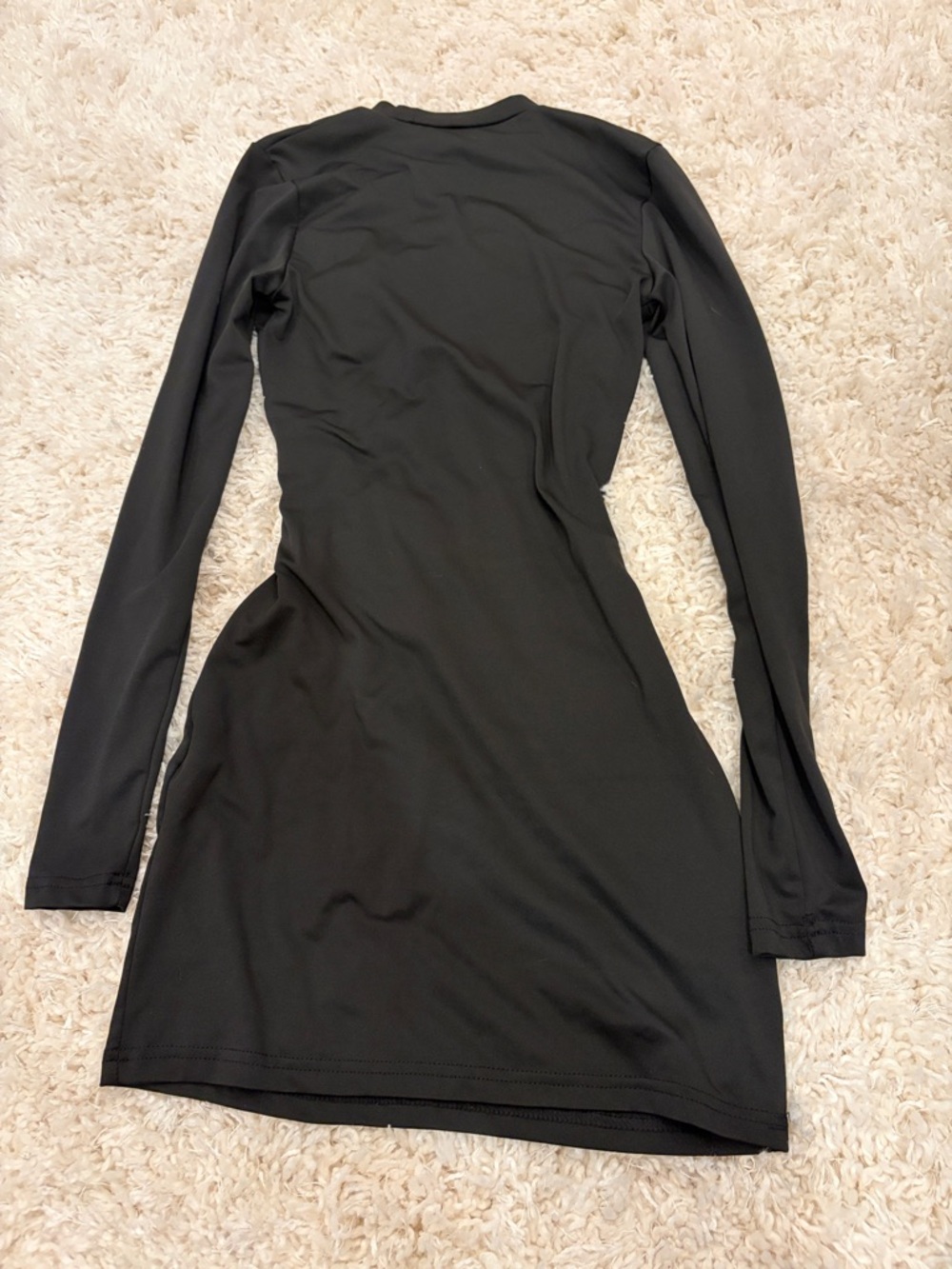 SHEIN Black Long-Sleeve Fitted cutout back Mini Dress